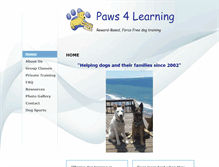 Tablet Screenshot of paws4learning.com